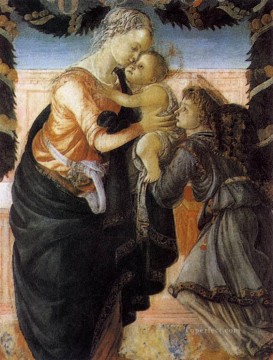 サンドロ・ボッティチェッリ Painting - 聖母子と天使 2 サンドロ・ボッティチェリ